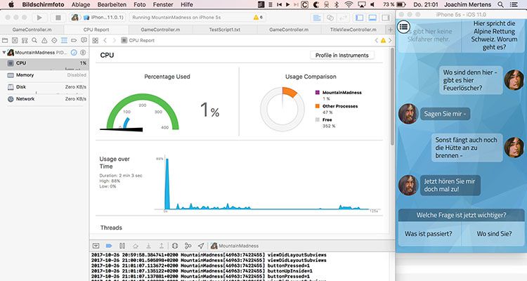 XCode Spieleentwicklung Cold Crash iOS Games 750